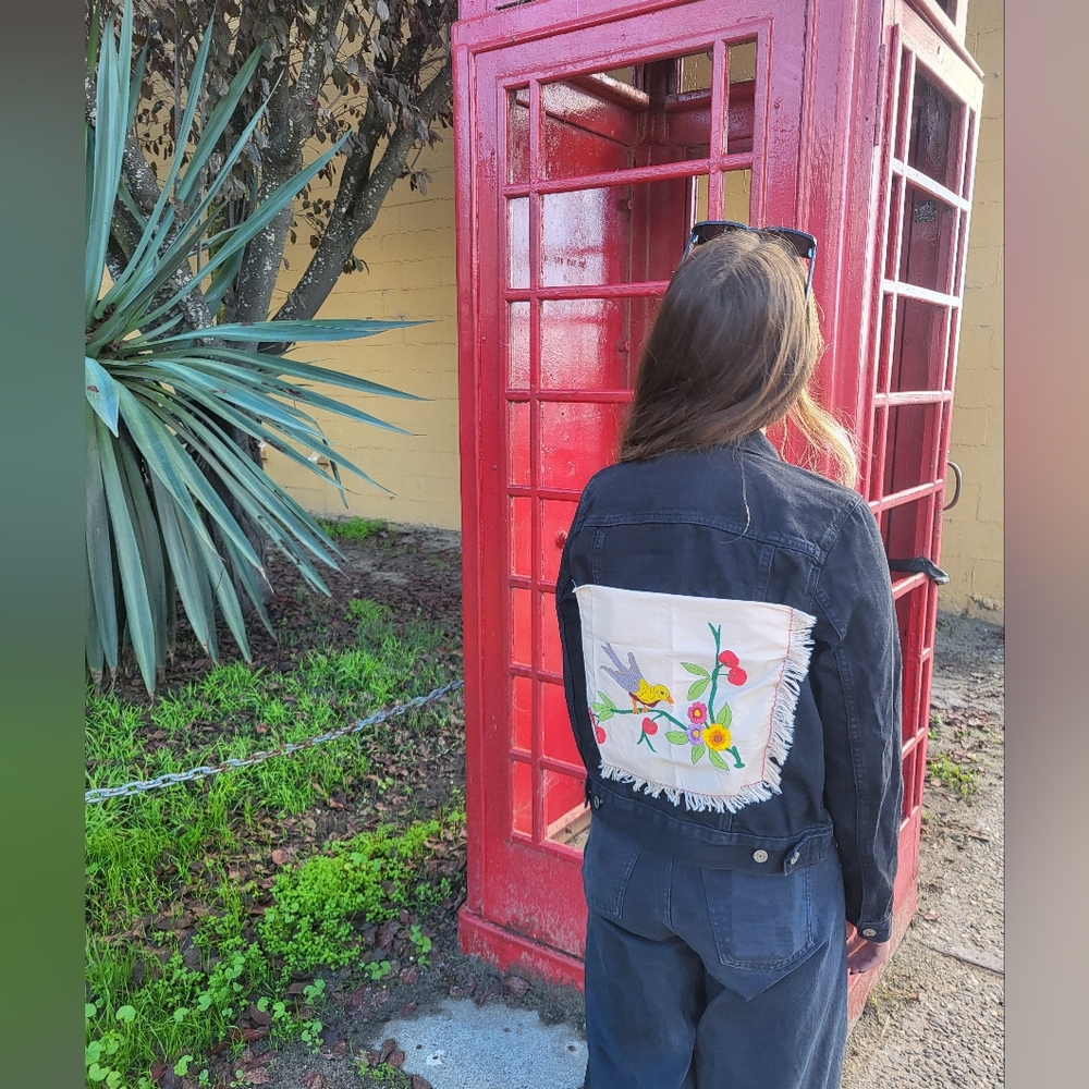 Upcycled Black Denim Jacket
